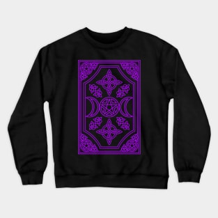 Triple Moon Goddess Tapestry in Purple Crewneck Sweatshirt